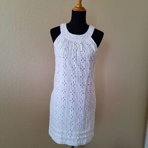 Tiana B.  White Eyelet Halter Mini Dress Size 6 White